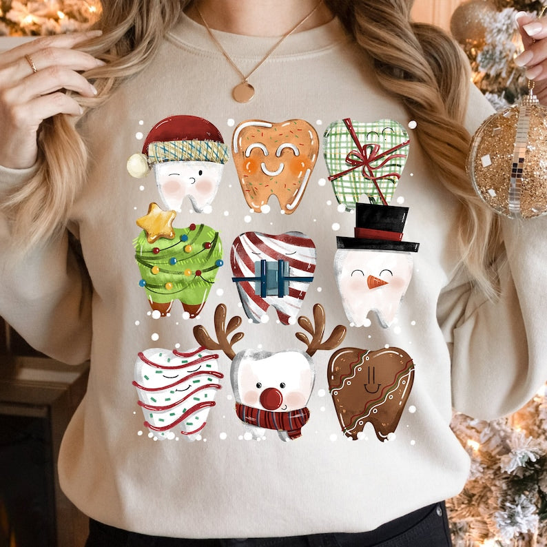 Funny Christmas Teeth Crewneck Sweatshirt