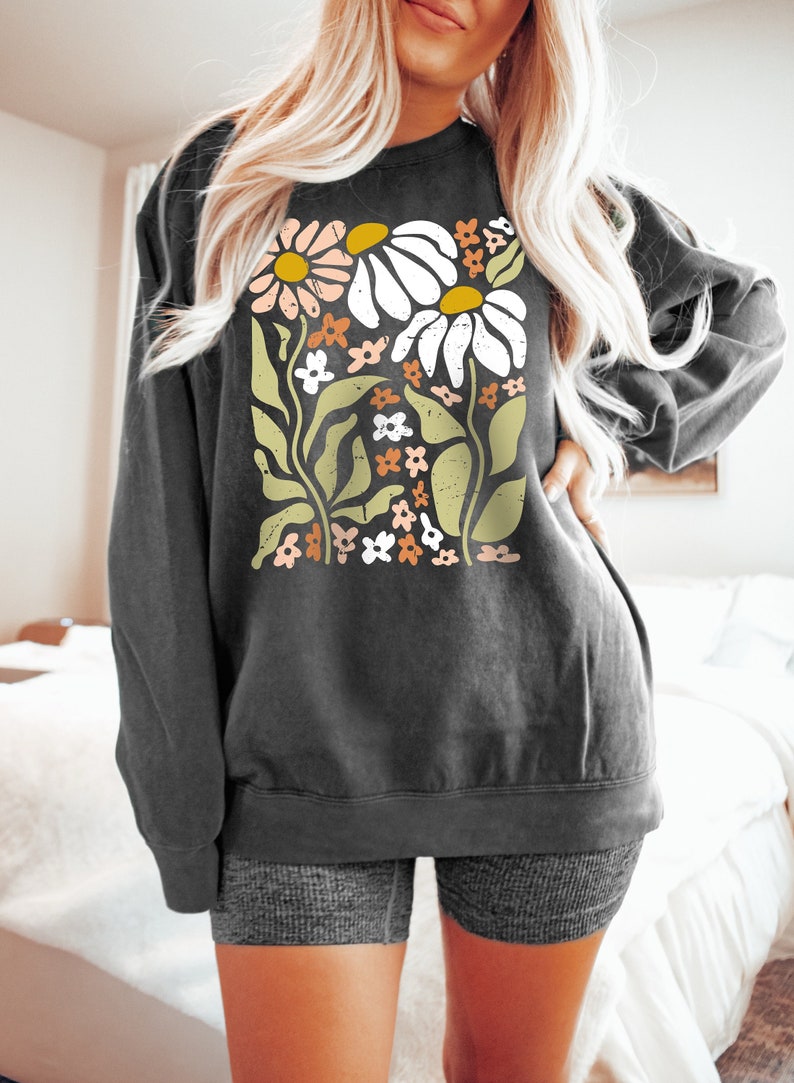 Boho Wildflowers Floral Nature Sweatshirt
