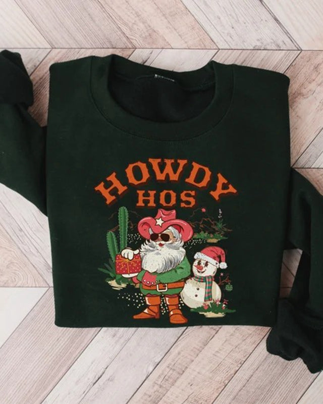 Howdy Hos Cowboy Santa Christmas Sweatshirt