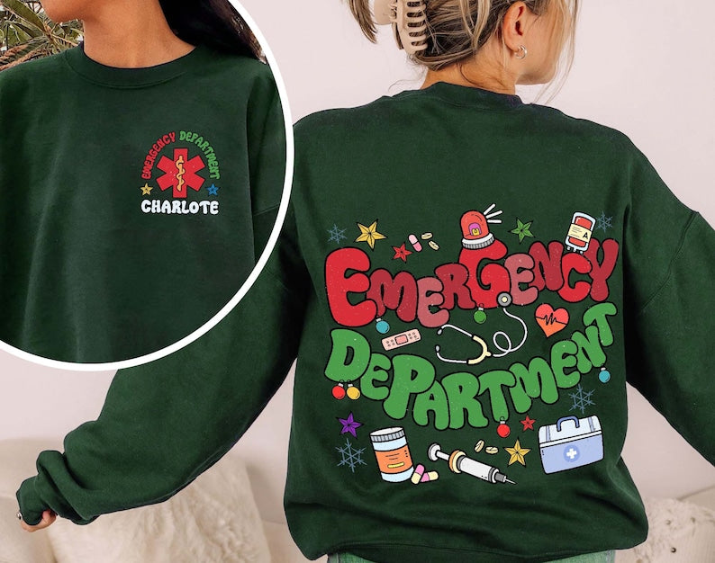 Emergency Department Christmas Nursing Sweatshirt