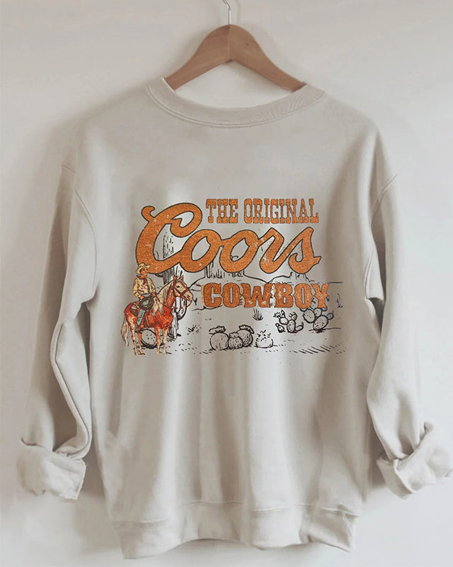 Cowboy Print Casual Sweatshirt