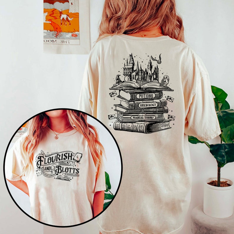 Flourish Blotts 2 Side Print T-shirt