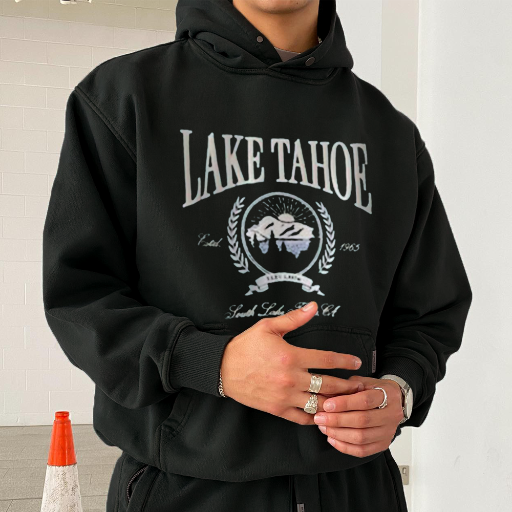 Lake Tahoe Print Vintage Versatile Sweatshirt