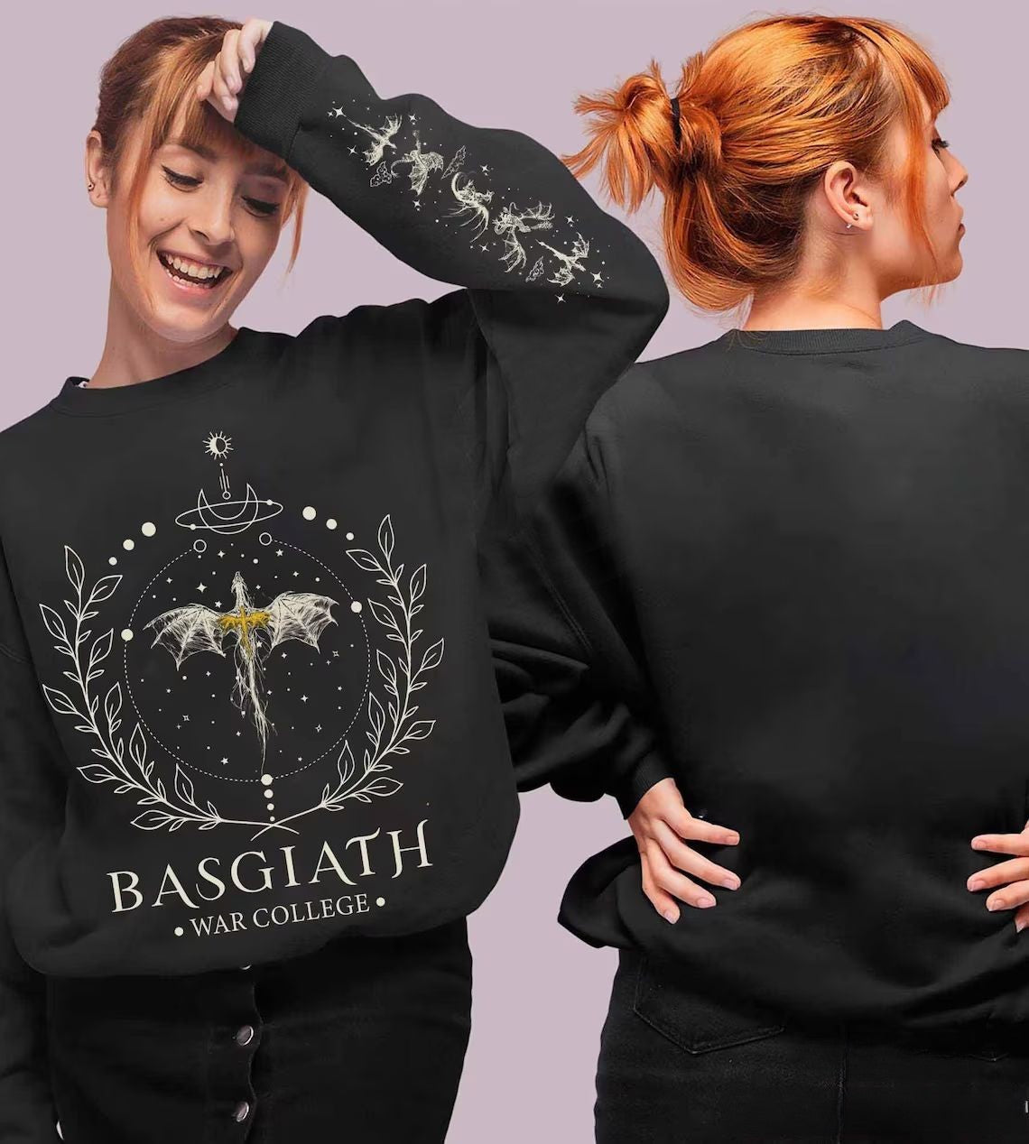 Fourth Wing Sleeve Printed Sweatshirt