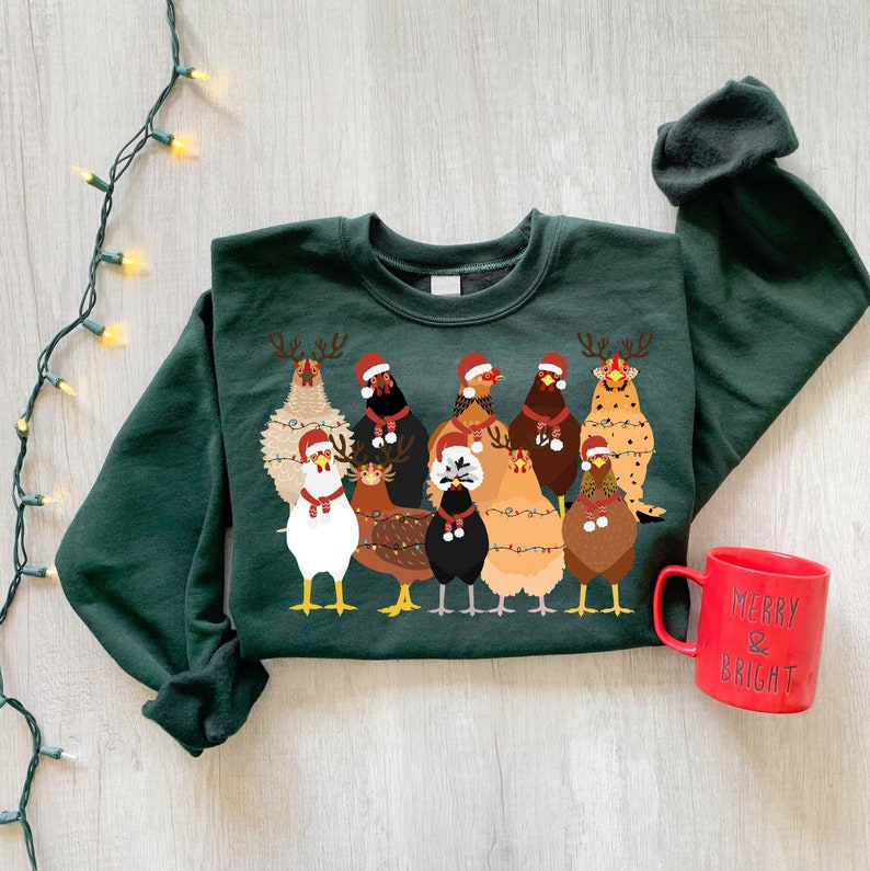Cute Christmas Chickens Sweatshirt