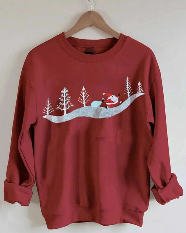 Cute Christmas Jumper Christmas Tree Print Sweatshirt