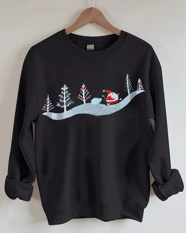 Cute Christmas Jumper Christmas Tree Print Sweatshirt