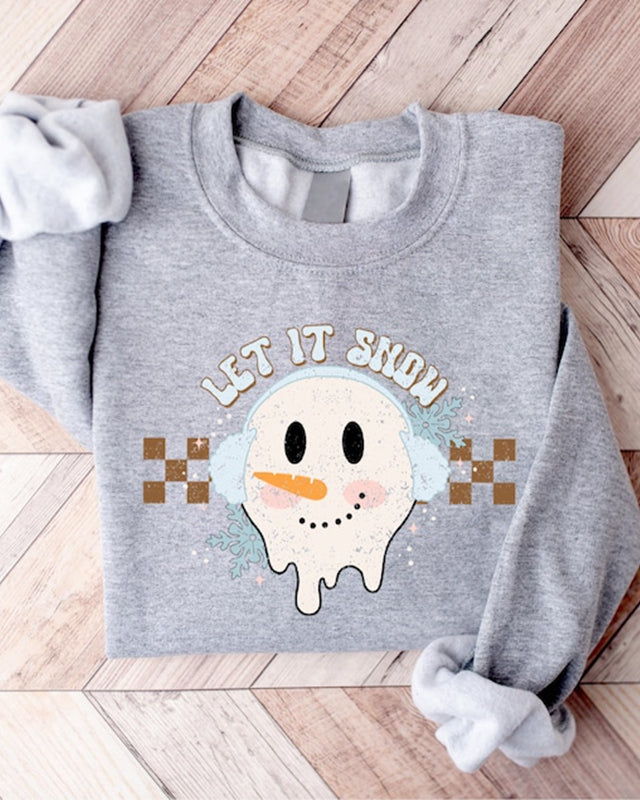 Retro Snowman Face Christmas Sweatshirt