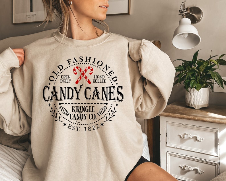 Candy Cane Vintage Christmas Sweatshirt