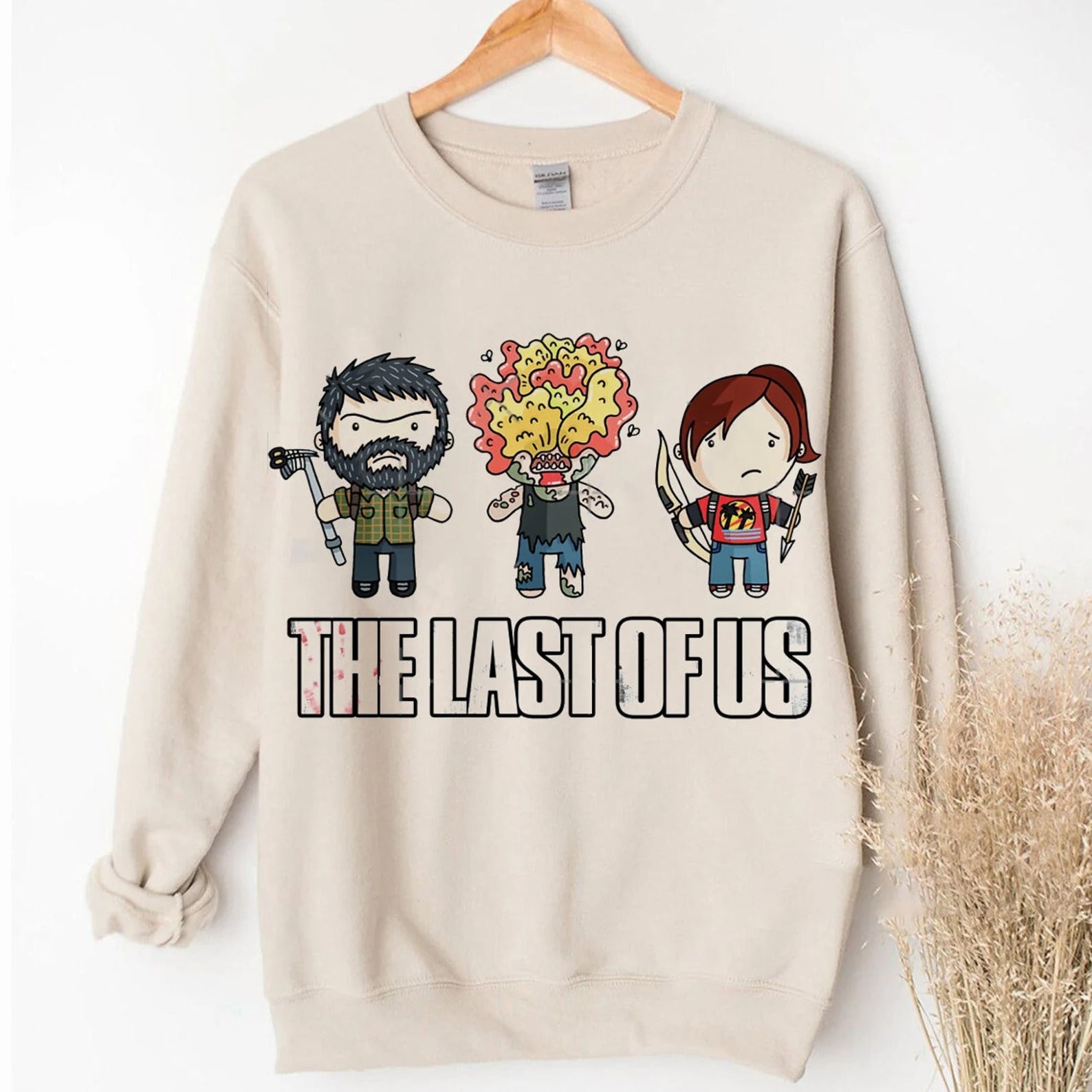 Cartoon Last of Us Ellie and Joel and Clicker Sweatshirt