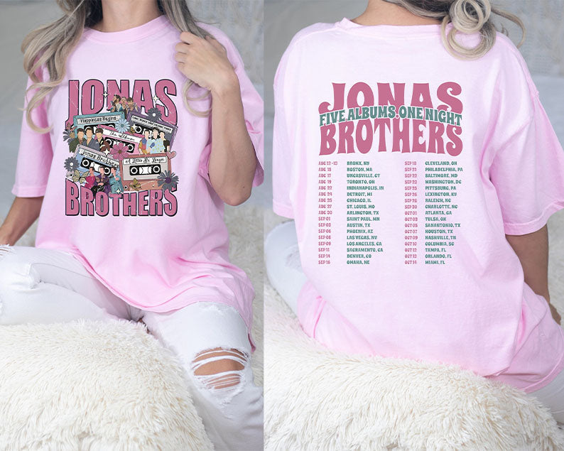 Jonas Concert 2023 Retro Double Sided T-shirt