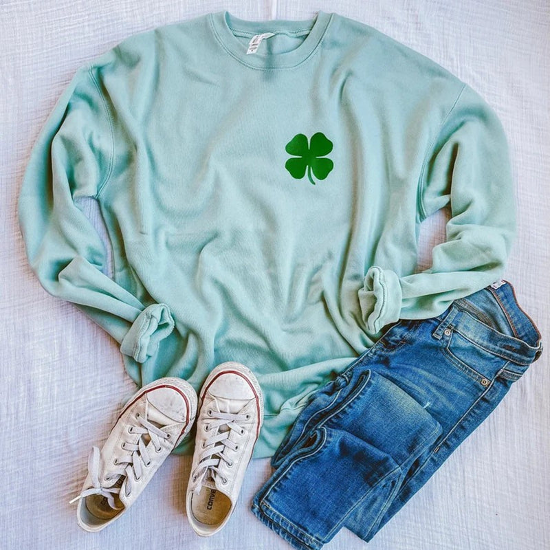 St. Patrick's Day Sweatshirt, Four Leaf Clover Sweatshirt