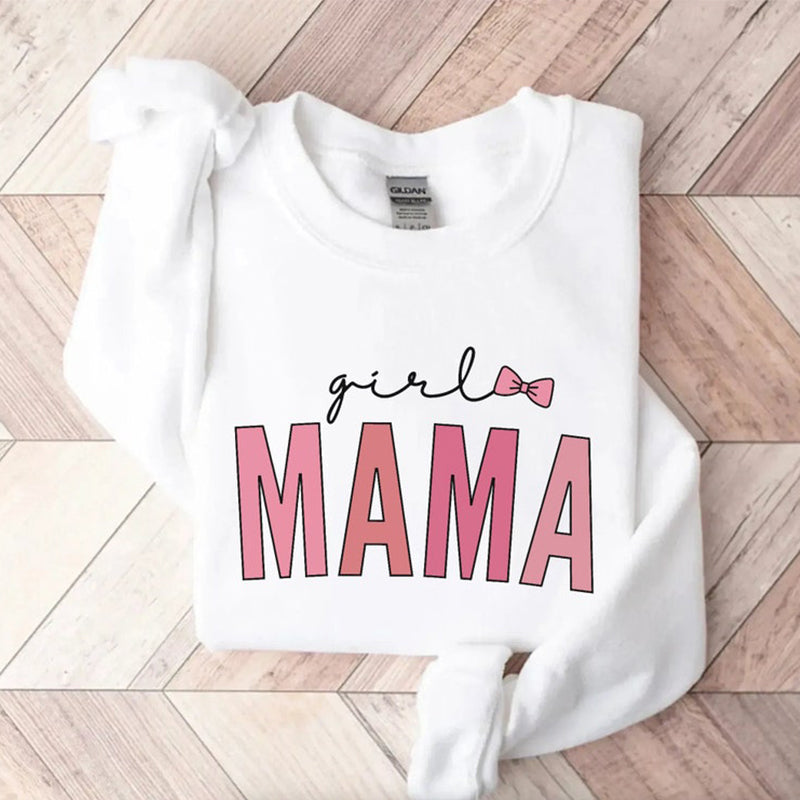 Mother's Day Girl Mama Letter Print Sweatshirt