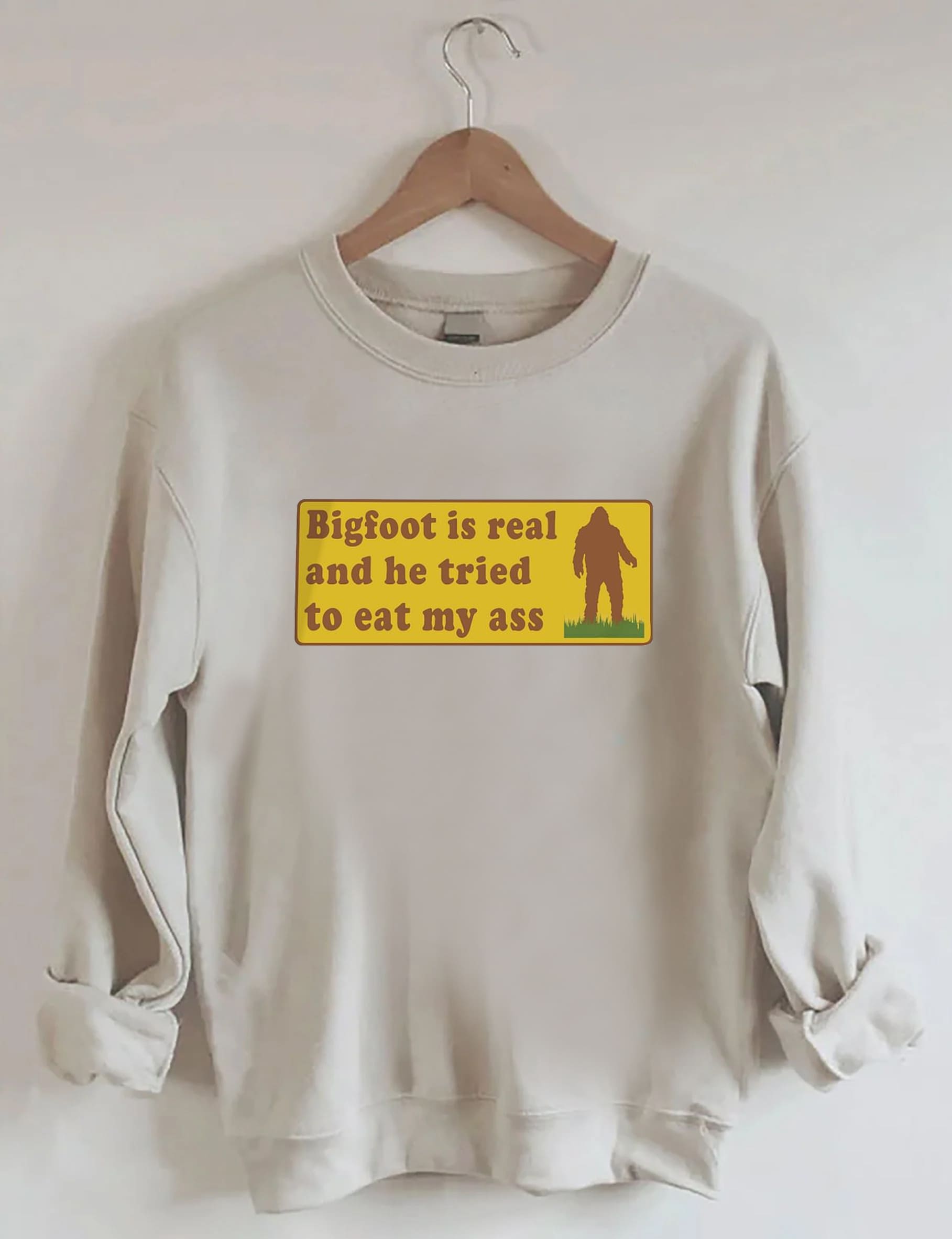 Bigfoot Is Real Letter Print Sweatshirt