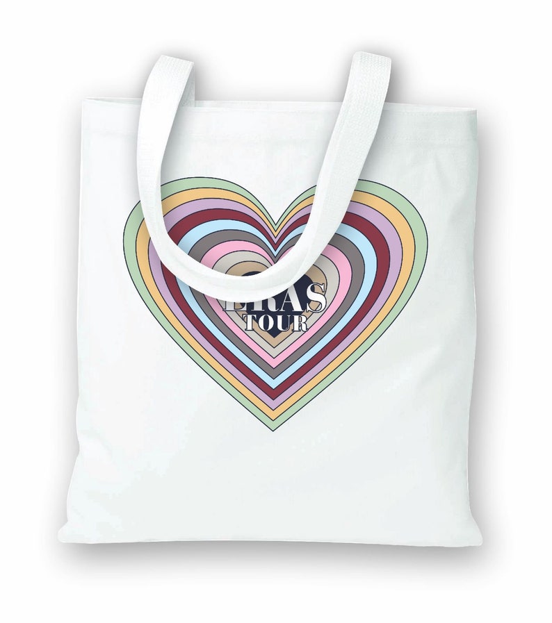 The Eras Tour Rainbow Heart Canvas Tote Bag