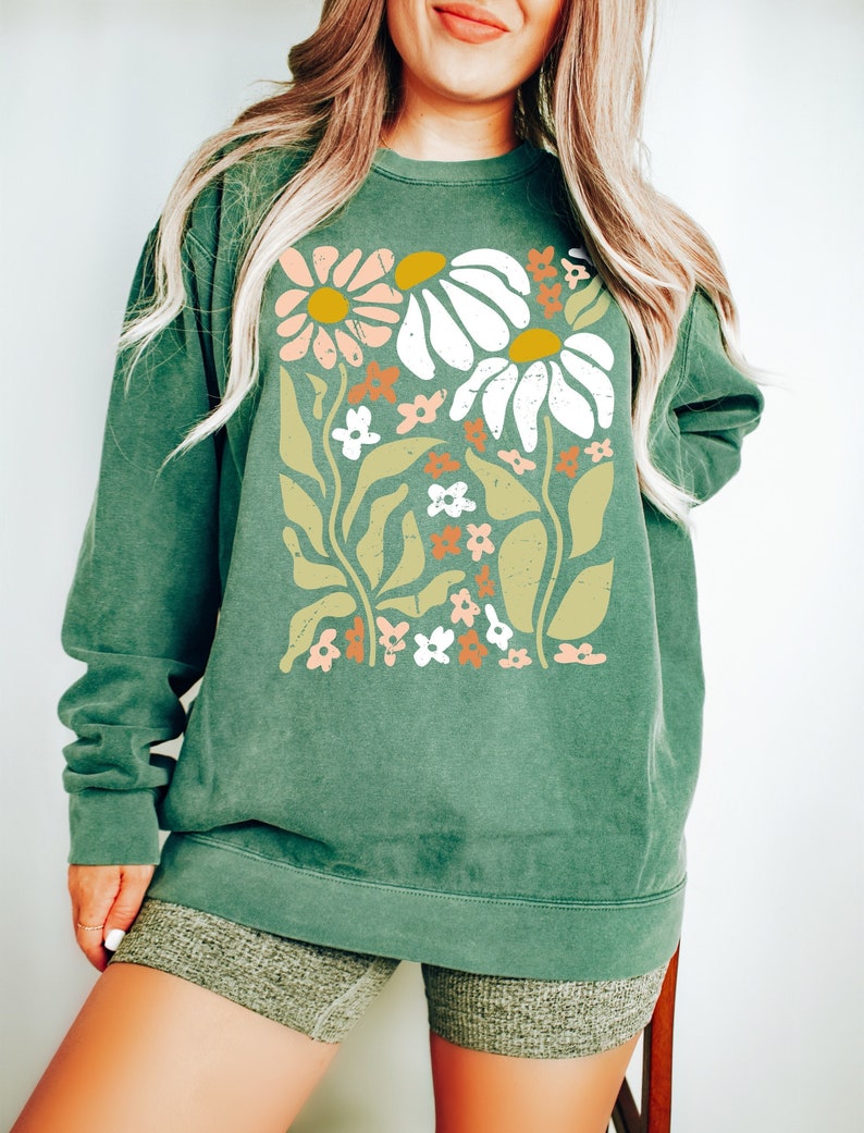 Boho Wildflowers Floral Nature Sweatshirt
