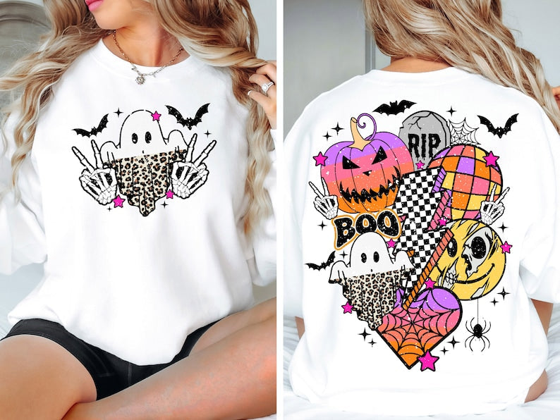 Retro Halloween Smiley Face Spooky Sweatshirt