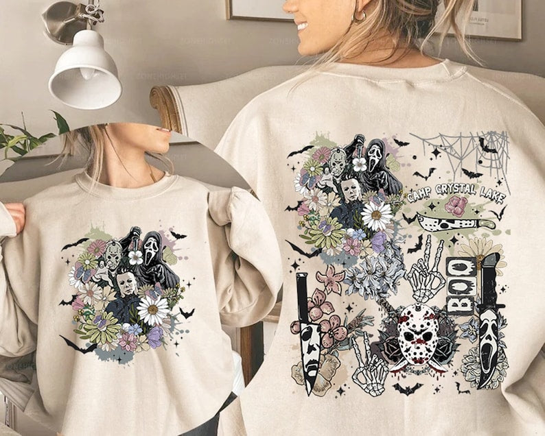 Retro Vibes Horror Movie Halloween Sweatshirt