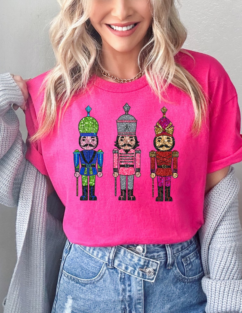 Nutcracker Christmas Glitter T-shirt