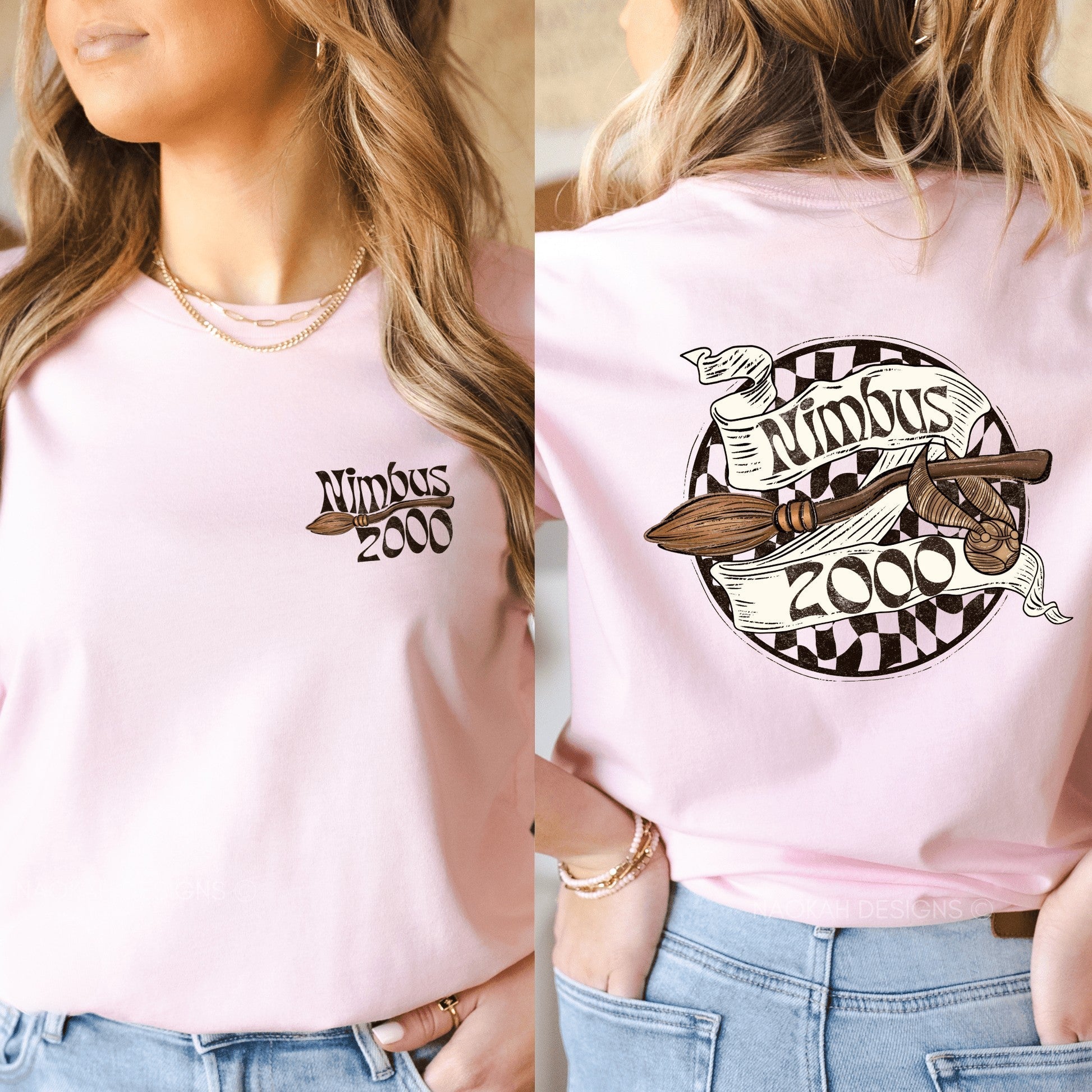Magical Wizard Broom Front and Back Design Sweatshirt
