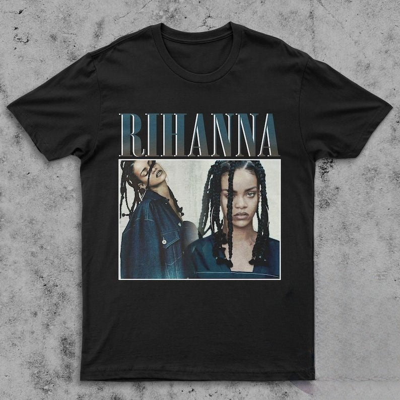 RIHANNA Letter Print Casual T-shirt